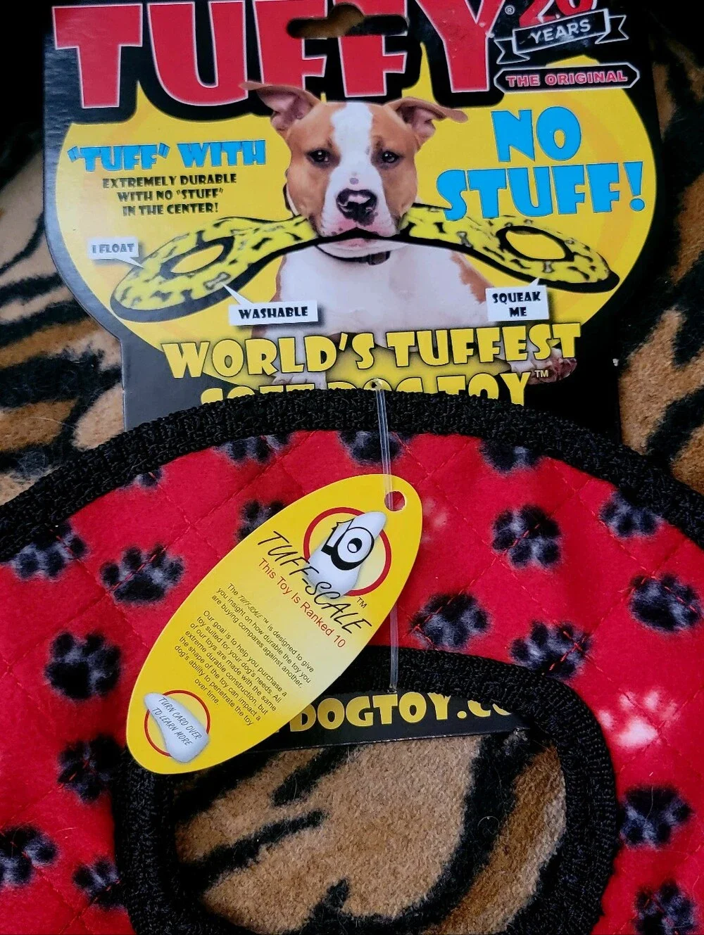 Tuffy Dog Toy Chew Ring  Tuff Scale 10  No Stuff Large Xlarge Red .. New!